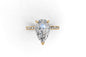 Pear Cut Diamond Engagement Ring with Shoulder Diamonds