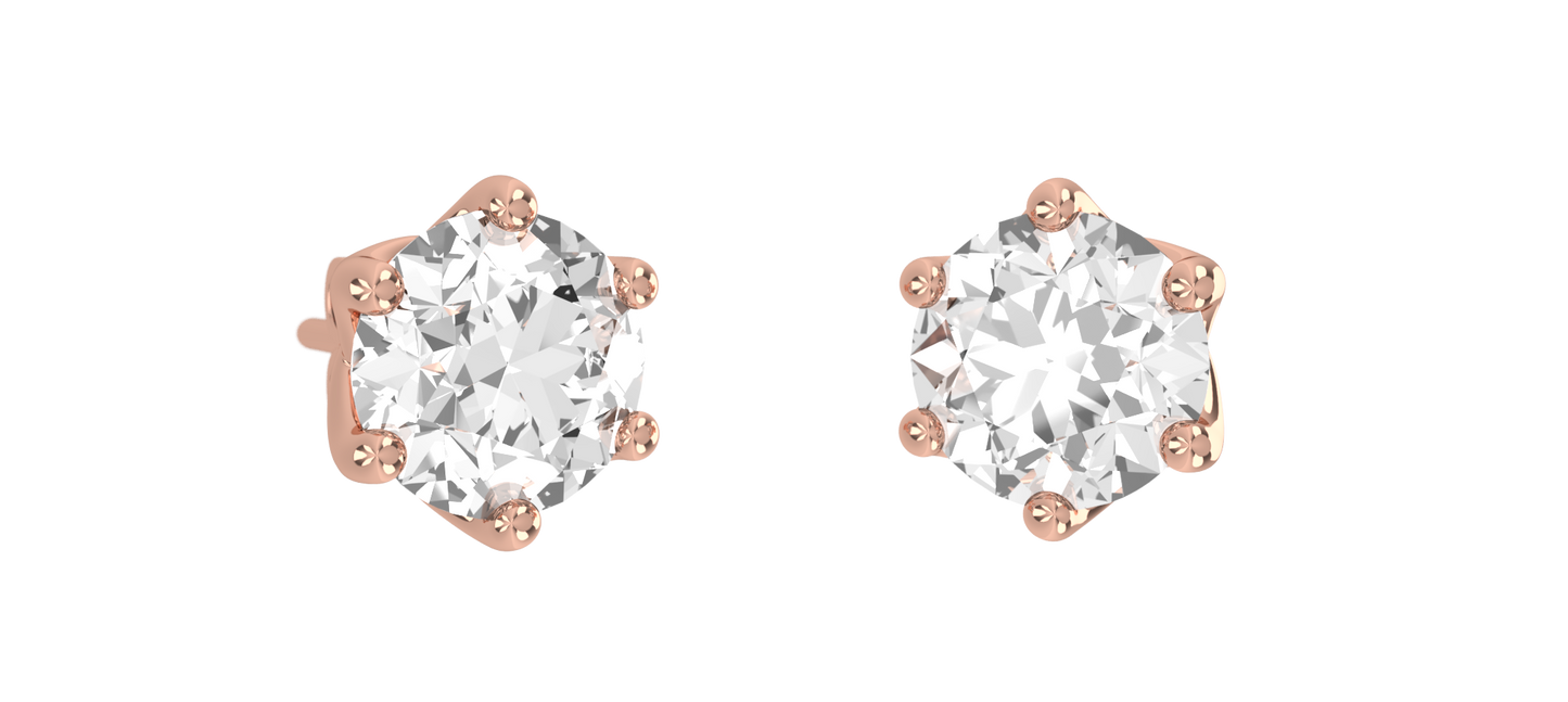 Diamond 6 Claw Stud Earrings - Totaling 0.50ct - INC DIAMONDS