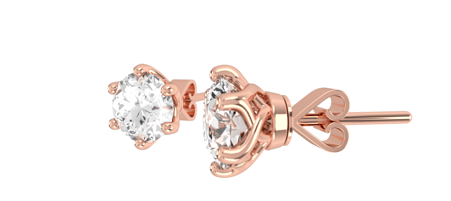 Diamond 6 Claw Stud Earrings - Totaling 0.50ct - INC DIAMONDS