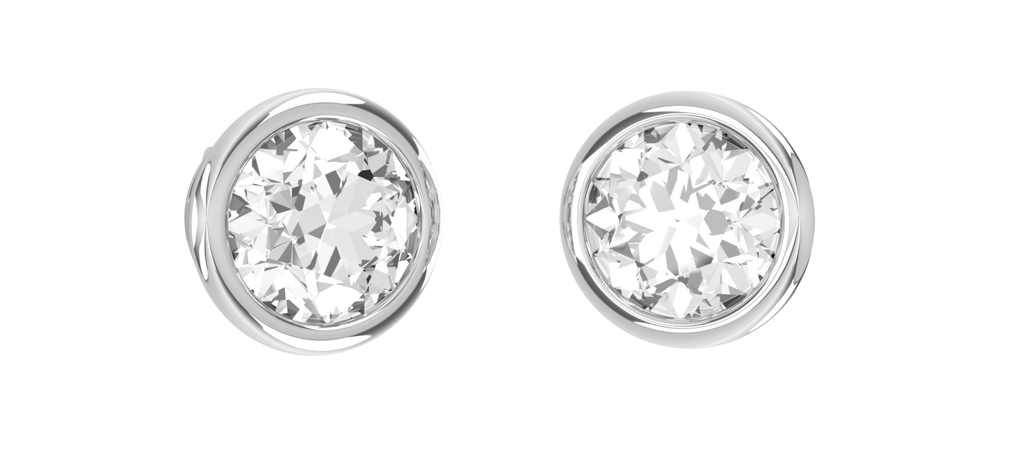 Diamond Bezel Stud Earrings - Totaling 0.50ct - INC DIAMONDS